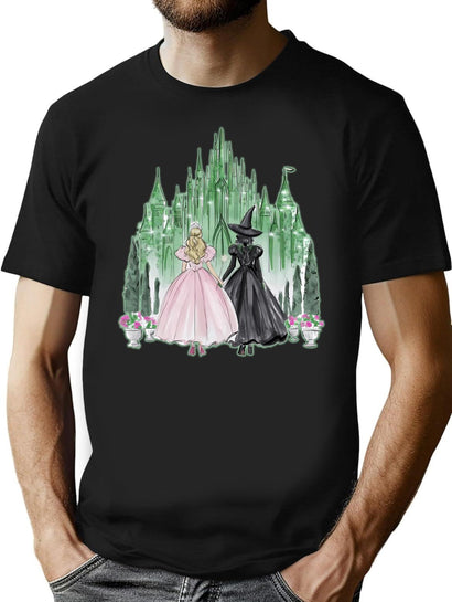 Wicked Castle Watercolor Art T-Shirt for Men & Women, T-Shirts Graphic Tee - Black