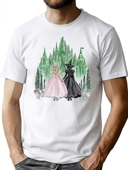 Wicked Castle Watercolor Art T-Shirt for Men & Women, T-Shirts Graphic Tee - Black