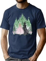 Wicked Castle Watercolor Art T-Shirt for Men & Women, T-Shirts Graphic Tee - Navy