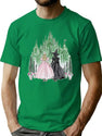 Wicked Castle Watercolor Art T-Shirt for Men & Women, T-Shirts Graphic Tee - Green