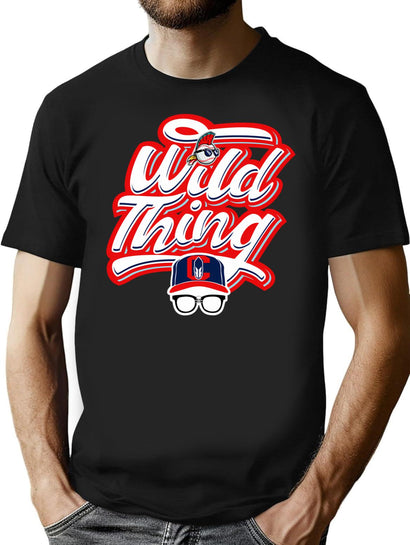 Wild Thing Script Type T-Shirt for Men & Women, T-Shirts Graphic Tee - Black