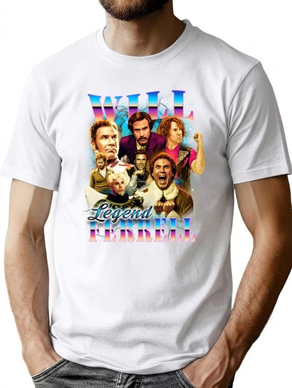 Will Ferrell - Legend - 90'S Bootleg Style Design Bootleg Graphic T-Shirt - Black