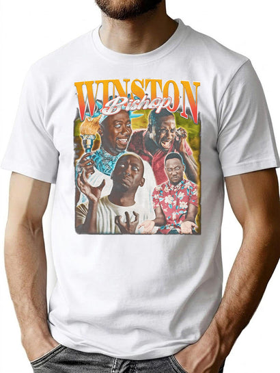 Winston Bishop Vintage 90S Bootleg Style Bootleg Graphic T-Shirt - Black