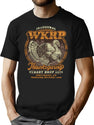 Wkrp Turkey Day Vintage Worn T-Shirt for Men & Women, T-Shirts Graphic Tee - Black