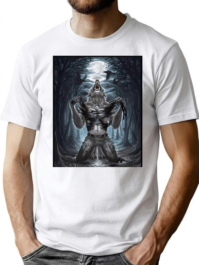 Wolf Ripping Off Shirt Meme T-Shirt for Men & Women, T-Shirts Graphic Tee - Black
