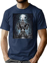 Wolf Ripping Off Shirt Meme T-Shirt for Men & Women, T-Shirts Graphic Tee - Navy