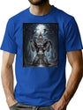 Wolf Ripping Off Shirt Meme T-Shirt for Men & Women, T-Shirts Graphic Tee - Blue