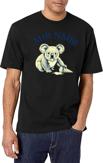 Womens Funny Australia Day Koala Tee Vintage Aussie Graphic Gift For Her Aur Naur Australia T-Shirt for Men & Women, T-Shirts Graphic Tee - Black