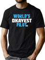 World'S Okayest Pilot Funny Pilot T-Shirt for Men & Women, T-Shirts Graphic Tee - Green