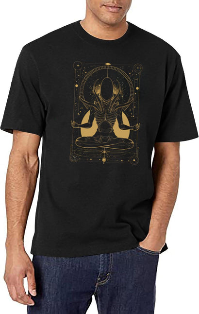 Xenomorph Meditating Tarot Card Design Premium Black T-Shirt - Black