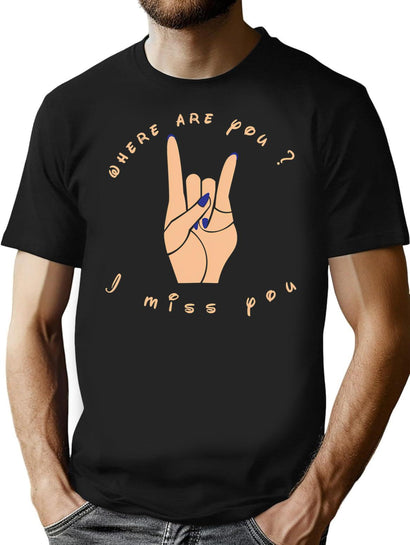 Yo Where Are You Rock B-182 T-Shirt for Men & Women, T-Shirts Graphic Tee - Black
