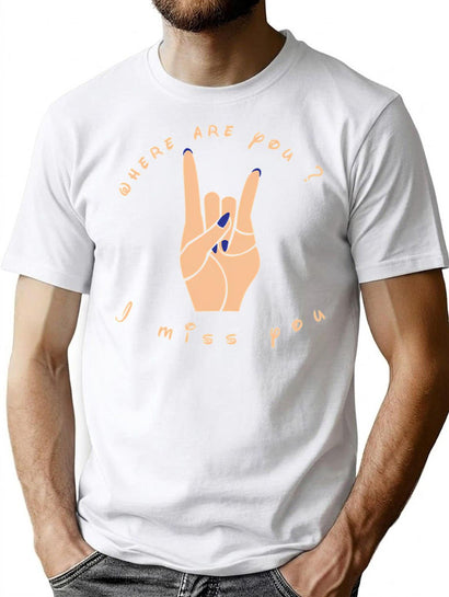 Yo Where Are You Rock B-182 T-Shirt for Men & Women, T-Shirts Graphic Tee - Black