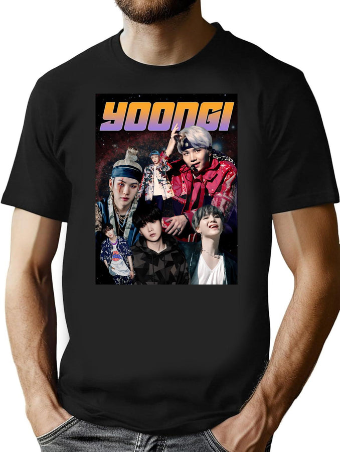Yoongi Ver. - Bts Suga Yoongi Agust D Bootleg Bootleg Graphic T-Shirt - Black