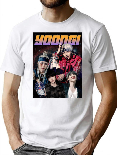 Yoongi Ver. - Bts Suga Yoongi Agust D Bootleg Bootleg Graphic T-Shirt - Black