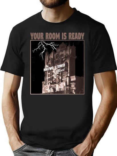 Your Room Is Ready - Hollywood Tower Hotel T-Shirt for Men & Women, T-Shirts Graphic Tee - Black