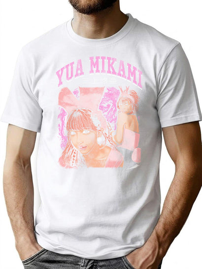 Yua Mikami Vintage 80S Bootleg Design Bootleg Graphic T-Shirt - Black