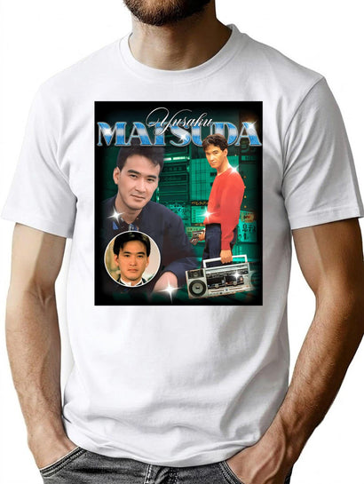 Yusaku Matsuda 90S Bootleg Style Bootleg Graphic T-Shirt - Black