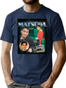 Yusaku Matsuda 90S Bootleg Style Bootleg Graphic T-Shirt - Navy