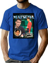 Yusaku Matsuda 90S Bootleg Style Bootleg Graphic T-Shirt - Blue