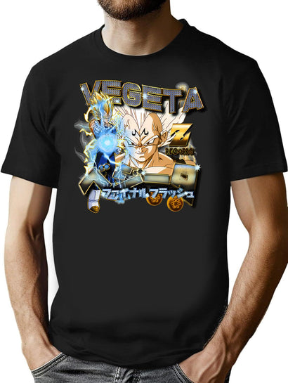 Z Records Vegeta Hip Hop Bootleg Bootleg Graphic T-Shirt - Black