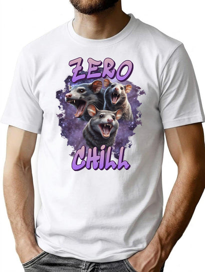 Zero Chill Possum Screaming Meme - Funny 90S Vintage Trashy Y2K Bootleg Bootleg Graphic T-Shirt - Black