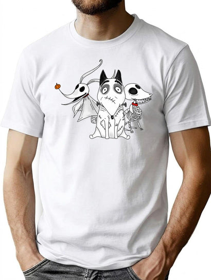 Zero Scraps And Sparky Dog Tim Burton Movies T-Shirt for Men & Women, T-Shirts Graphic Tee - Black