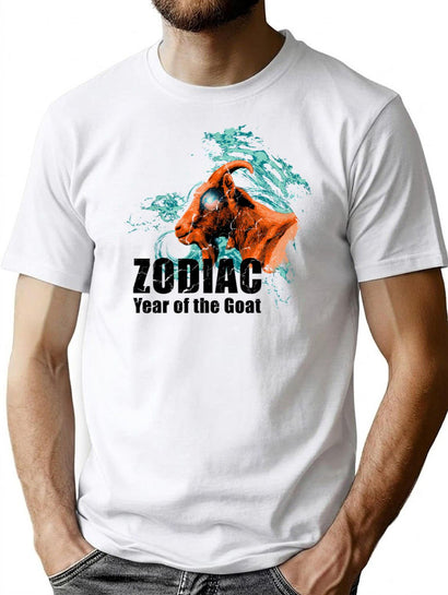 Zodiac Goat Bootleg Graphic T-Shirt - Black