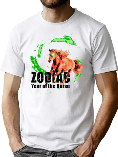 Zodiac Horse Bootleg Graphic T-Shirt - Black