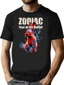 Zodiac Rabbit Bootleg Graphic T-Shirt - Black
