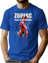 Zodiac Rabbit Bootleg Graphic T-Shirt - Blue