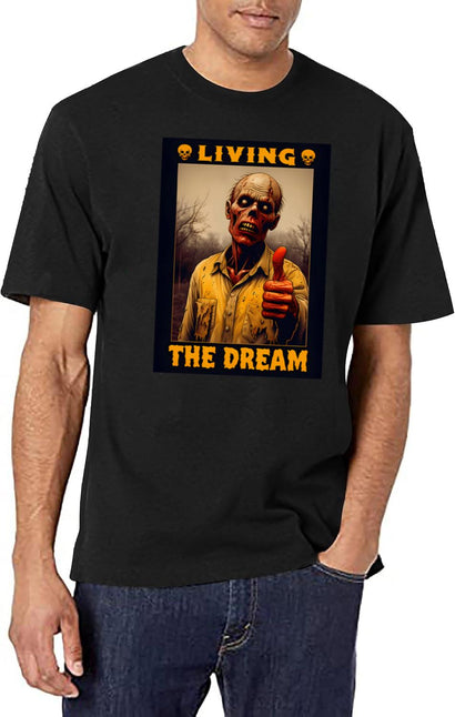 Zombie - Thumb Up - Living The Dream T-Shirt for Men & Women, T-Shirts Graphic Tee - Black